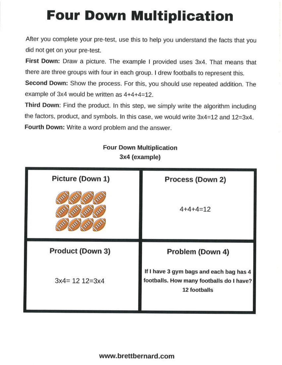 Football Multiplication Bundle (40 pages)  Vanderpoel Discount